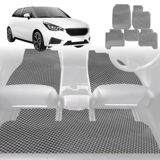 6D Diamond Car Floor Mats for MG 3 2011-Current-Full Set-Grey-Outback GT