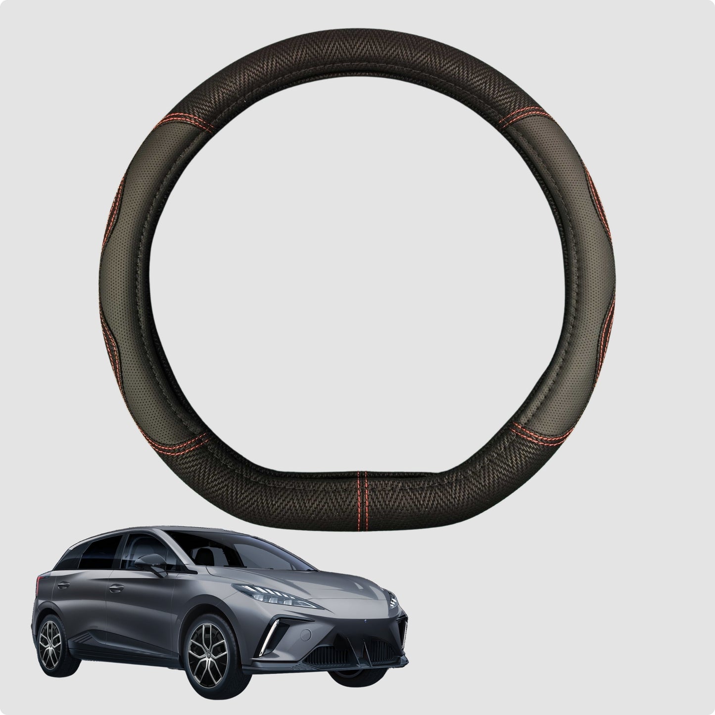 Steering Wheel Cover for MG 4 EV 2022-Current 38CM Leather | D-Shape