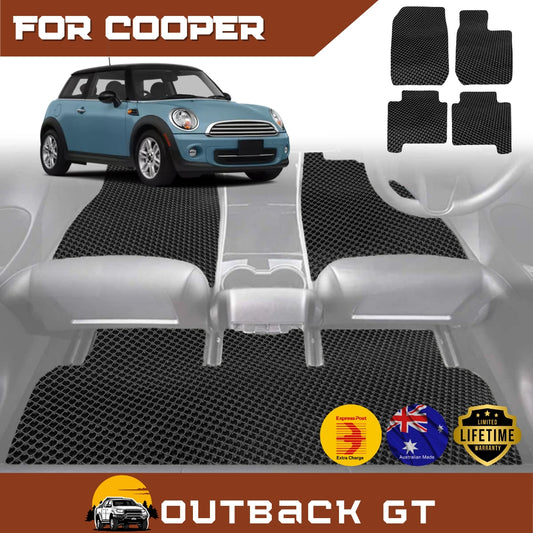 6D Diamond Car Floor Mats for MINI Cooper 3-Door Hatch(R56) 2006-2013 Full Set | Heavy Duty Carpet Liner