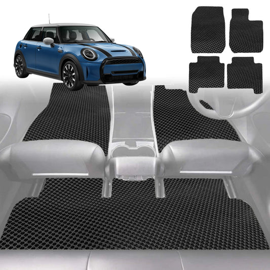 6D Diamond Car Floor Mats for MINI Cooper 5-Door Hatch (F55)2014-Current-Full Set-Black-Outback GT