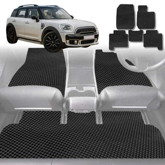 6D Diamond Car Floor Mats for MINI Countryman 2017-Current-Full Set-Black-Outback GT