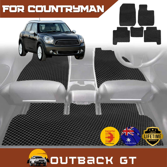 6D Diamond Car Floor Mats for MINI Countryman(R60) 2010-2017 Full Set | Heavy Duty Carpet Liner