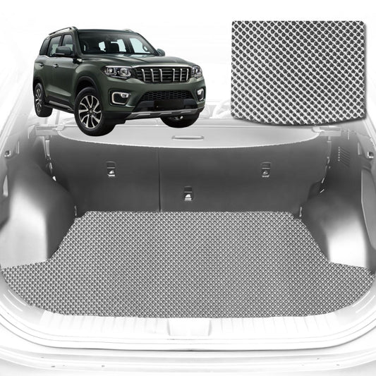 6D Diamond Car Boot Mat for Mahindra Scorpio (Z101)2022-Current-Cargo Mat-Grey-Outback GT