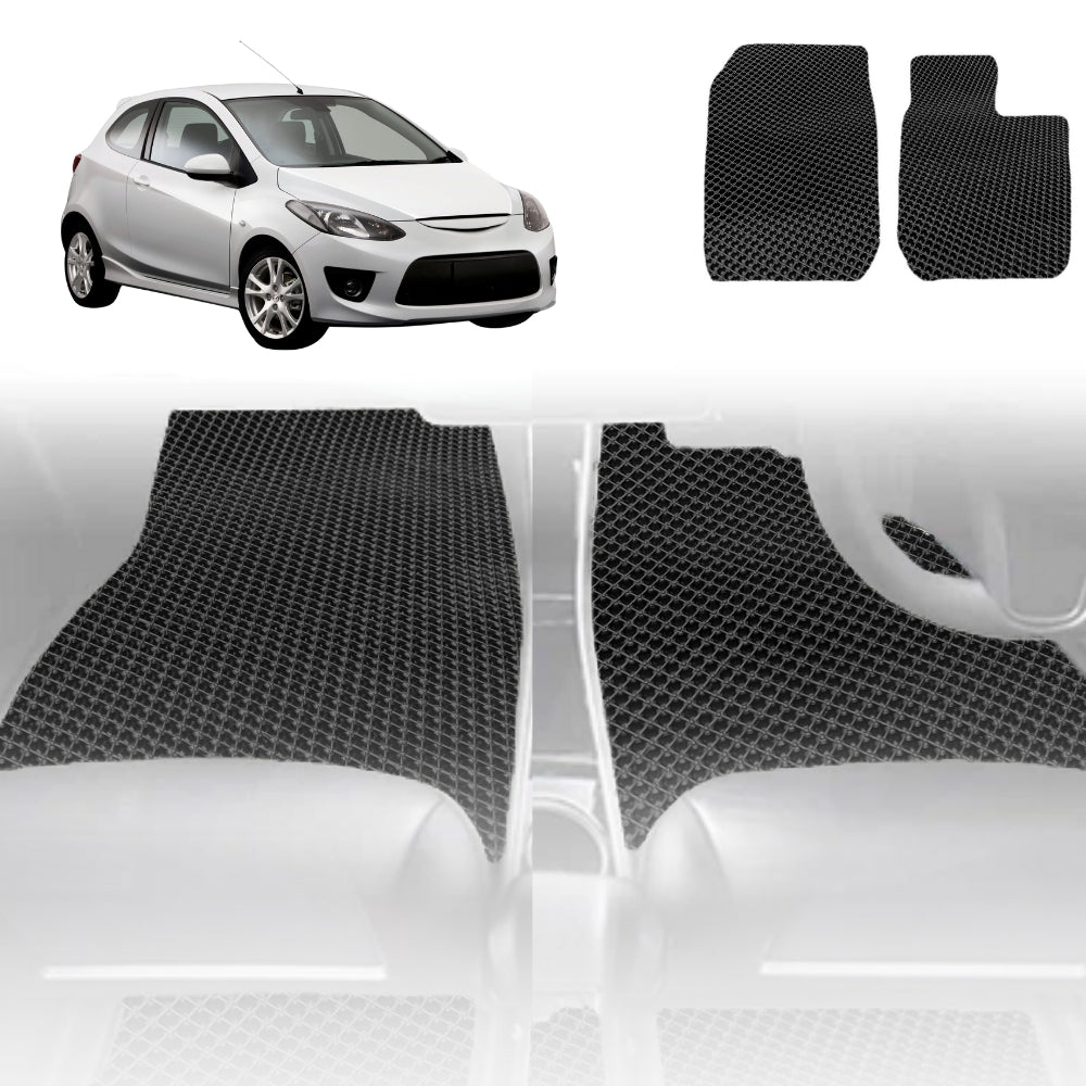 6D Diamond Car Boot Mat for Mazda 2 DE2007-2014-Sedan-Cargo Mat-Black-Outback GT