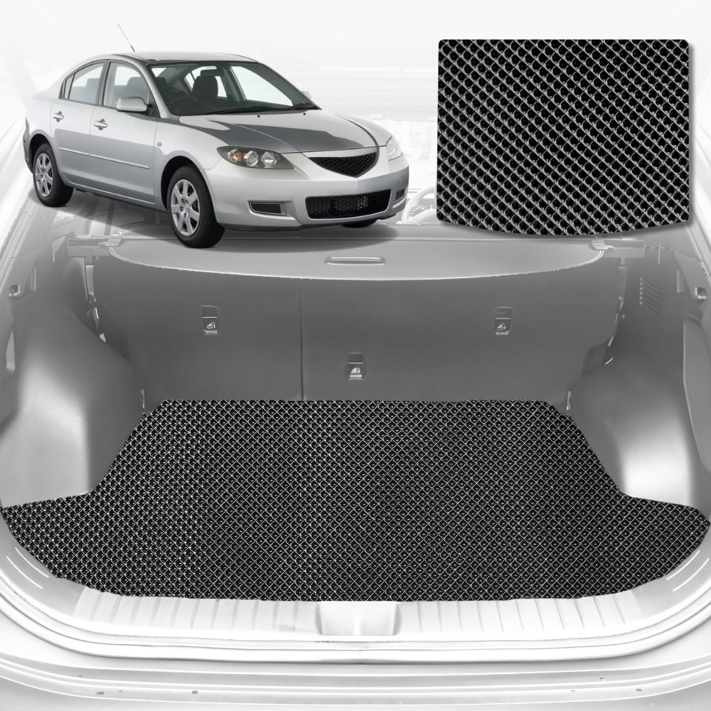 6D Diamond Car Boot Mat for Mazda 3 2004-2009-Cargo Mat-Black-Outback GT