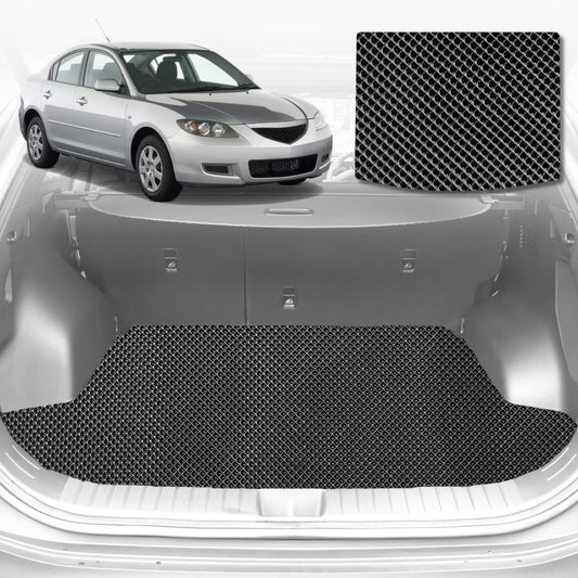 6D Diamond Car Boot Mat for Mazda 3 BK2004-2009-Hatch-Cargo Mat-Black-Outback GT