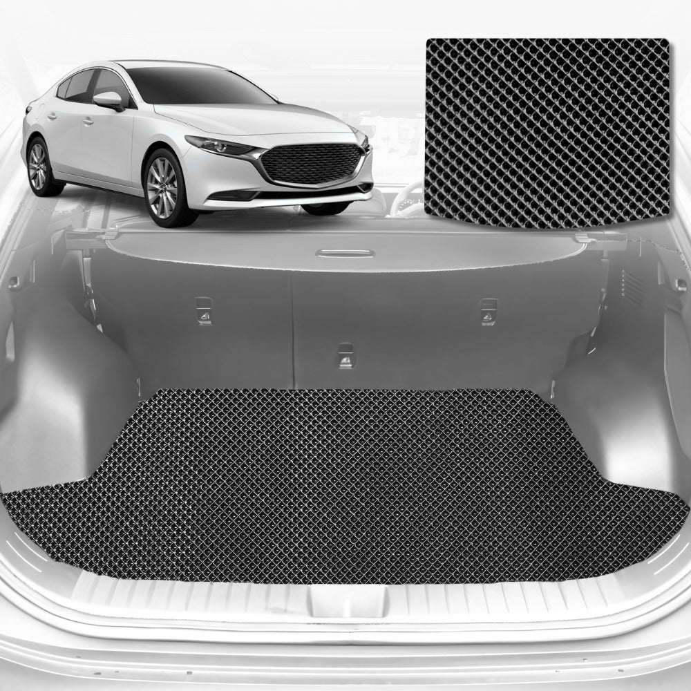 6D Diamond Car Boot Mat for Mazda 3 (BP)2019-Current-Cargo Mat-Black-Outback GT