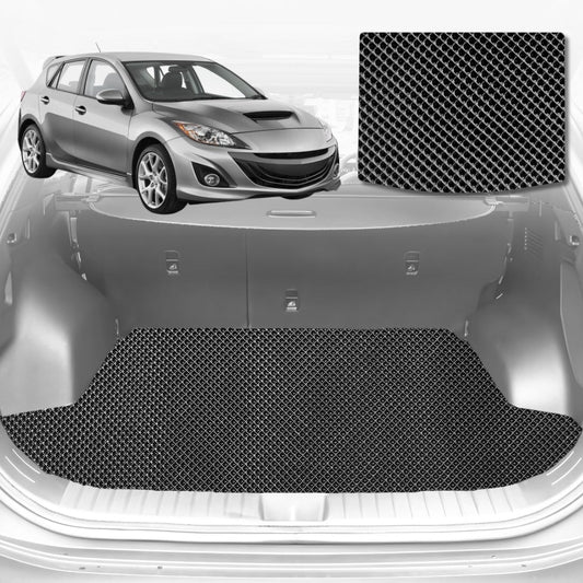 6D Diamond Car Boot Mat for Mazda 3 (BL)2009-2013-Cargo Mat-Black-Outback GT