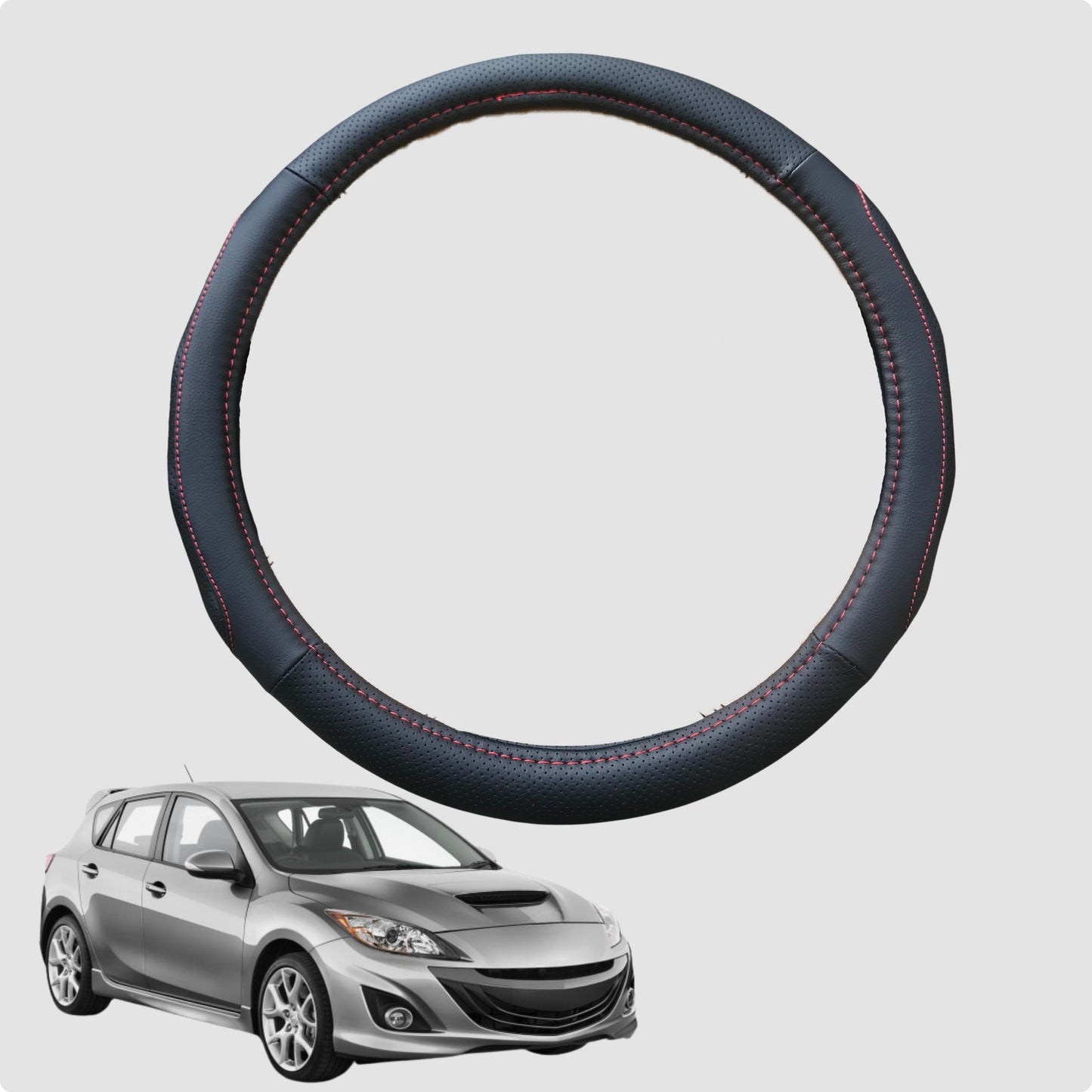 Steering Wheel Cover for Mazda 3 2009-2013 38CM Leather | Circle