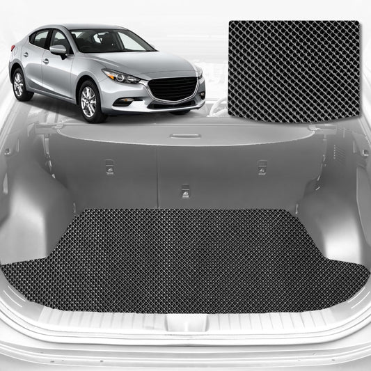 6D Diamond Car Boot Mat for Mazda 3 (BM BN)2014-2018-Cargo Mat-Black-Outback GT