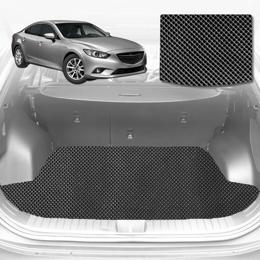 6D Diamond Car Boot Mat for Mazda 6 (GH)2008-2012-Hatch-Cargo Mat-Black-Outback GT