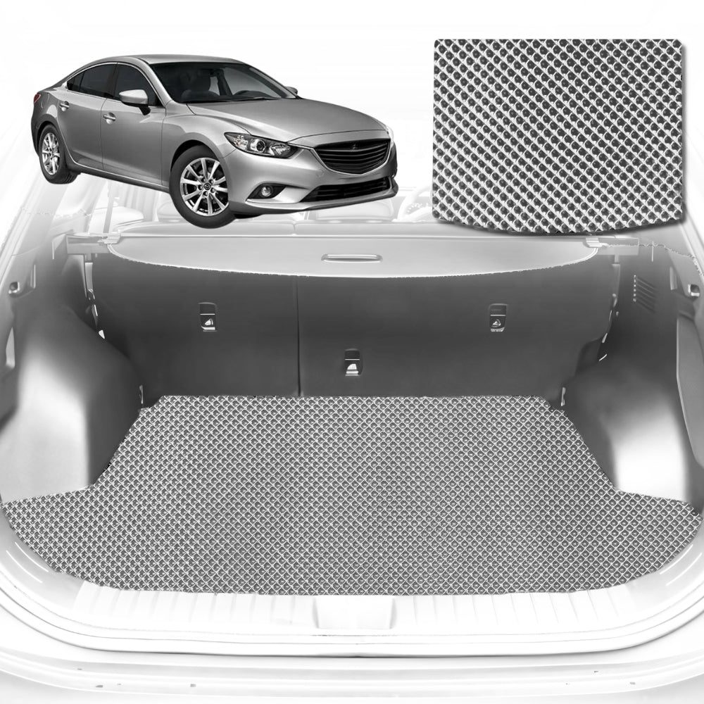 6D Diamond Car Boot Mat for Mazda 6 (GH)2008-2012-Sedan-Cargo Mat-Grey-Outback GT