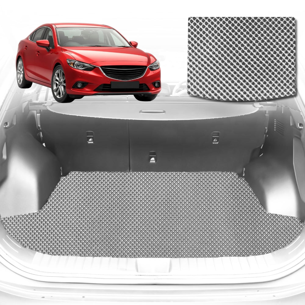 6D Diamond Car Boot Mat for Mazda 6 (GJ)2013-Current-Cargo Mat-Grey-Outback GT