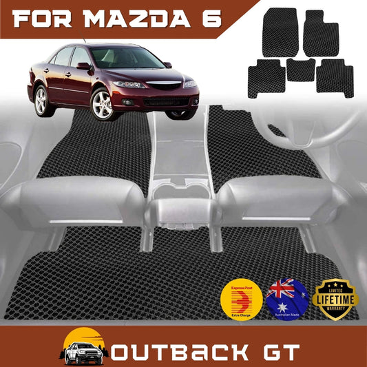 6D Diamond Car Floor Mats for Mazda 6 2002-2008 Full Set | Heavy Duty Carpet Liner
