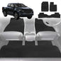 6D Diamond Car Floor Mats for Mazda BT-50 Dual Cab 2011-2020-Full Set-Black-Outback GT
