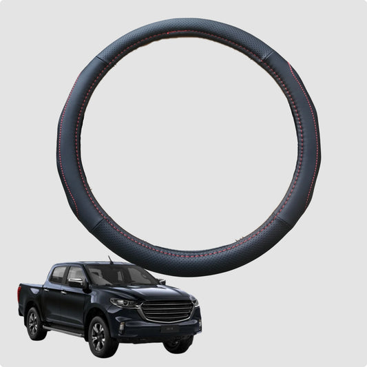 Steering Wheel Cover for Mazda BT-50 Dual Cab 2011-2020 38CM Leather | Circle