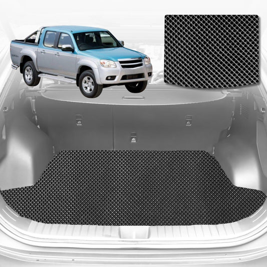 6D Diamond Car Boot Mat for Mazda BT-50 (J97M)2006-2011-Cargo Mat-Black-Outback GT