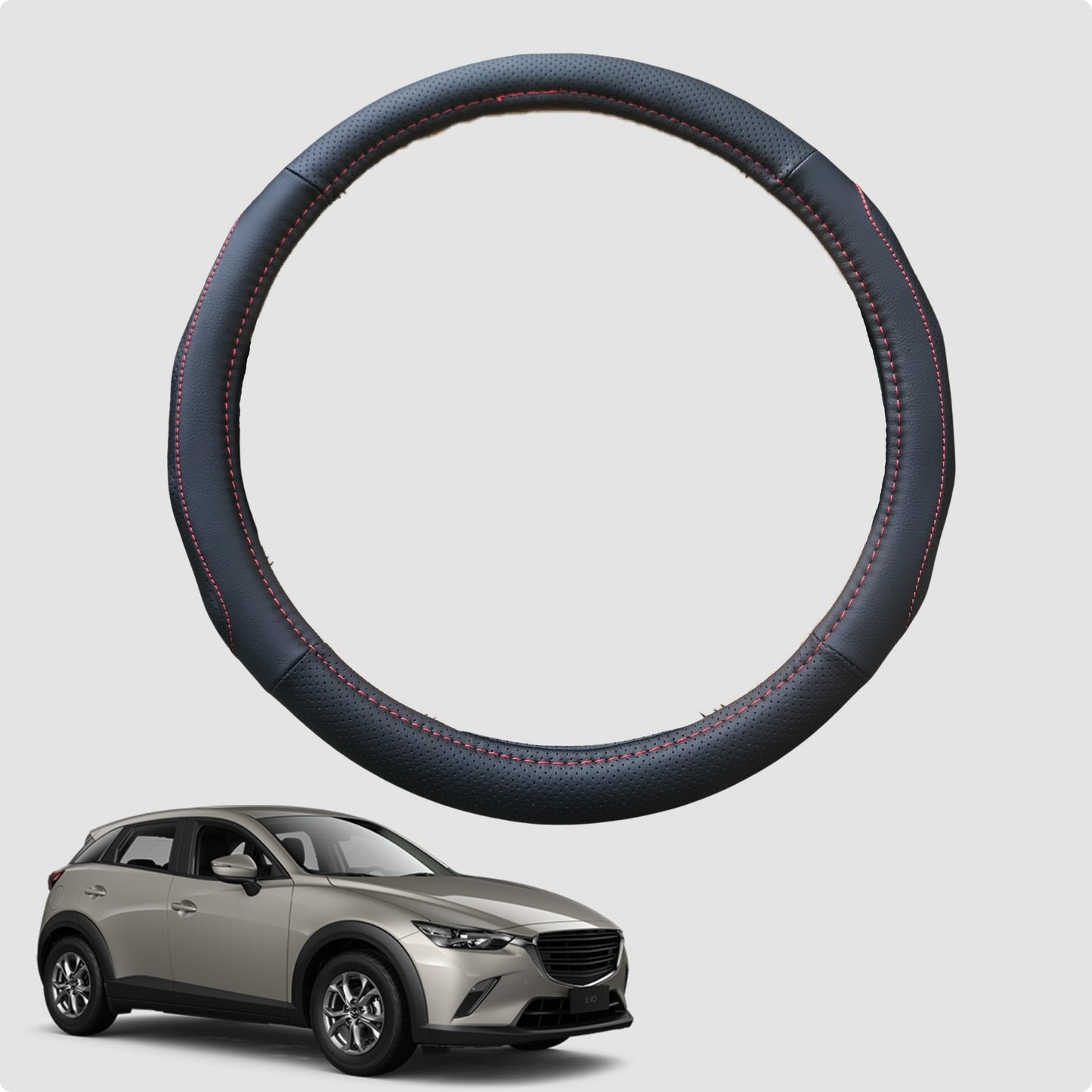 Steering Wheel Cover for Mazda CX-3 2015-Current 38CM Leather | Circle