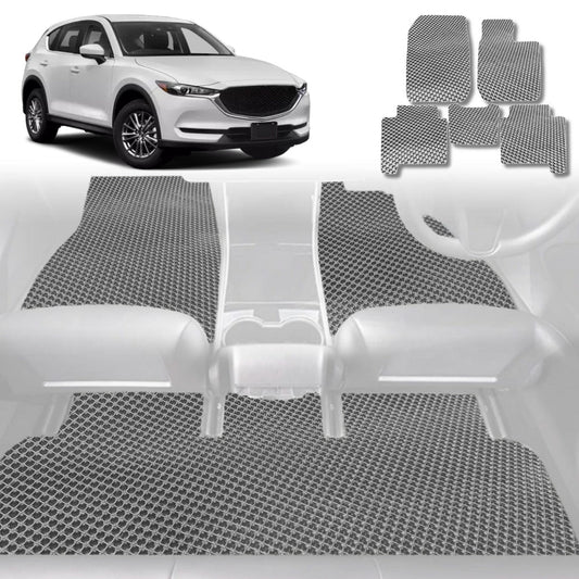 6D Diamond Car Floor Mats for Mazda CX-5 2012-2017-Full Set-Grey-Outback GT