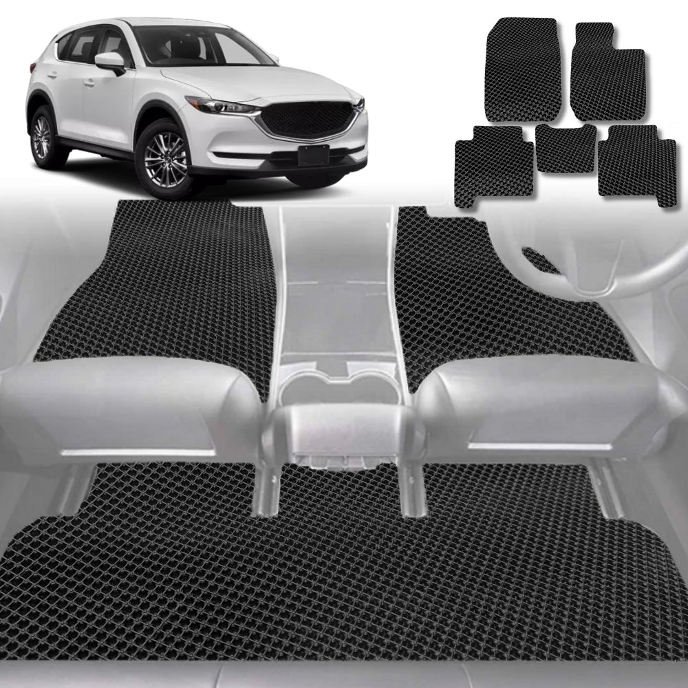 6D Diamond Car Floor Mats for Mazda CX-5 2012-2017-Full Set-Black-Outback GT
