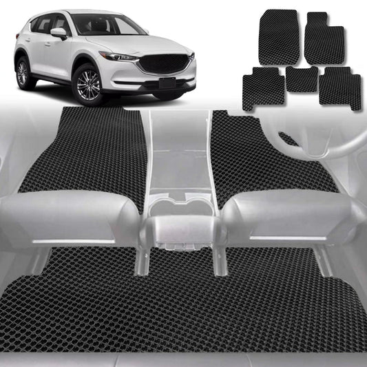 6D Diamond Car Floor Mats for Mazda CX-5 2012-2017-Full Set-Black-Outback GT