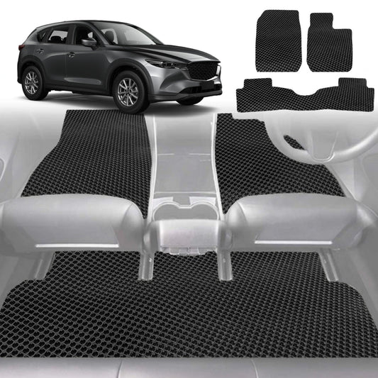 6D Diamond Car Floor Mats for Mazda CX-5 2017-Current-Full Set-Black-Outback GT