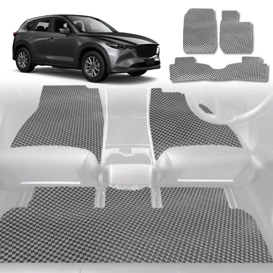 6D Diamond Car Floor Mats for Mazda CX-5 2017-Current-Full Set-Grey-Outback GT