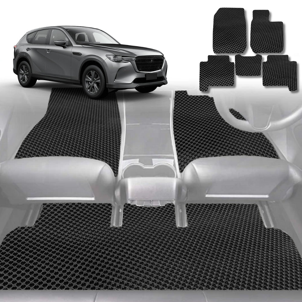 6D Diamond Car Floor Mats for Mazda CX-60 2022-Current-Full Set-Black-Outback GT