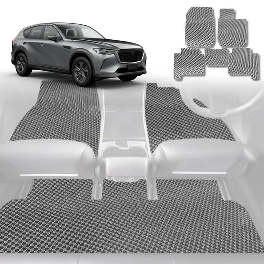 6D Diamond Car Floor Mats for Mazda CX-60 2022-Current-Full Set-Grey-Outback GT
