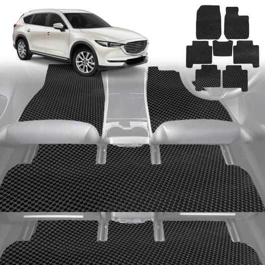 6D Diamond Car Floor Mats for Mazda CX-8 2018-Current-Ultimate Set-Black-Outback GT