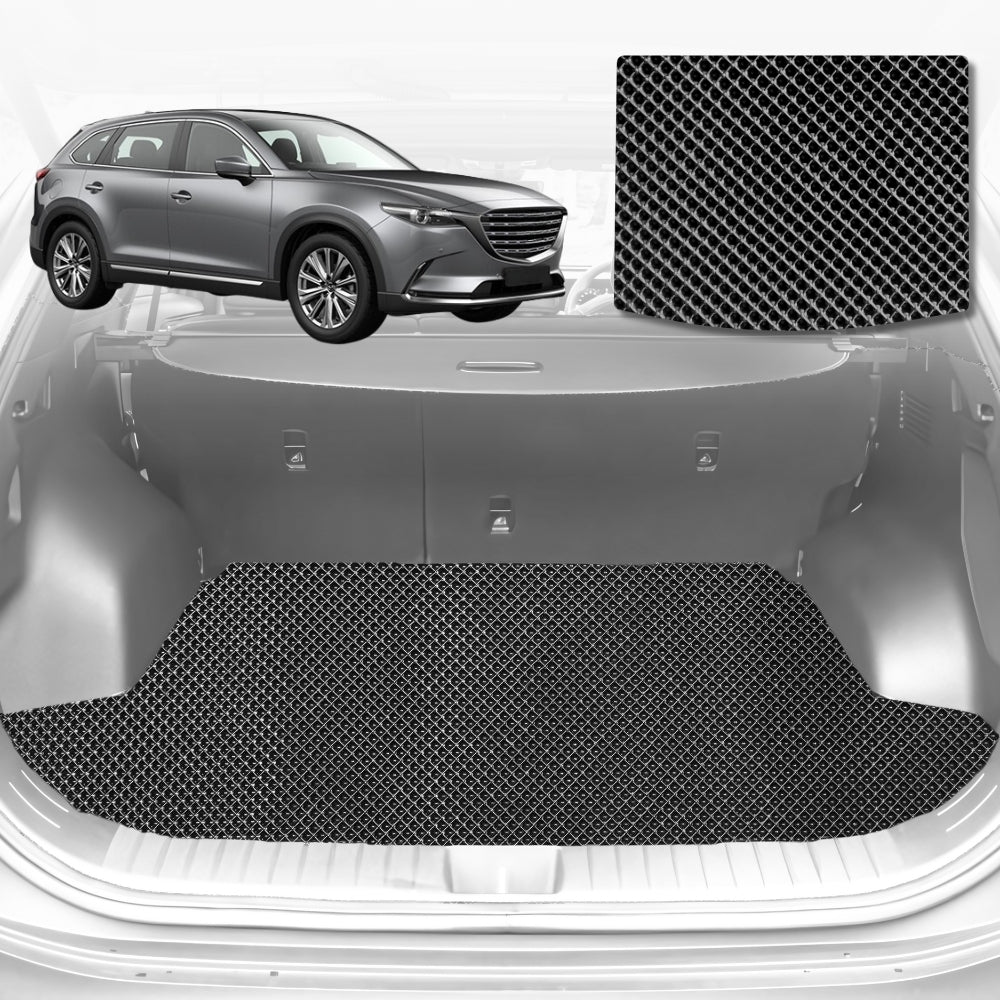 6D Diamond Car Boot Mat for Mazda CX-9 (TC)2016-Current-Cargo Mat-Black-Outback GT