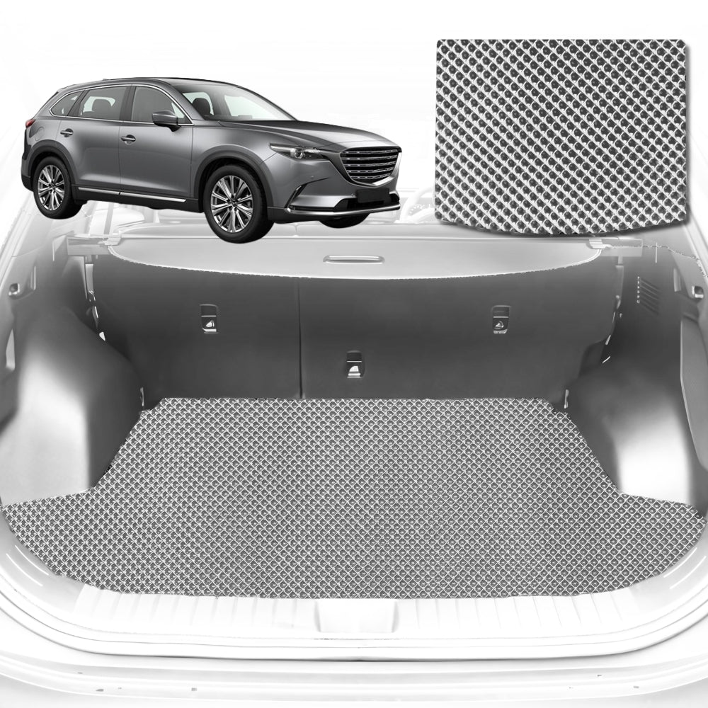 6D Diamond Car Boot Mat for Mazda CX-9 (TC)2016-Current-Cargo Mat-Grey-Outback GT