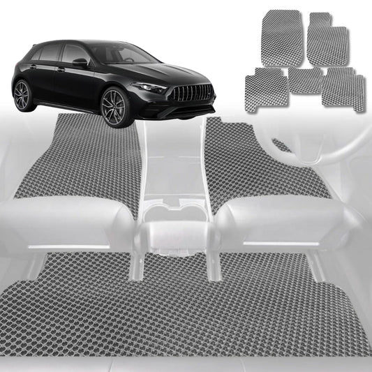 6D Diamond Car Floor Mats for Mercedes-Benz A-Class (W177)2018-Current-Full Set-Grey-Outback GT