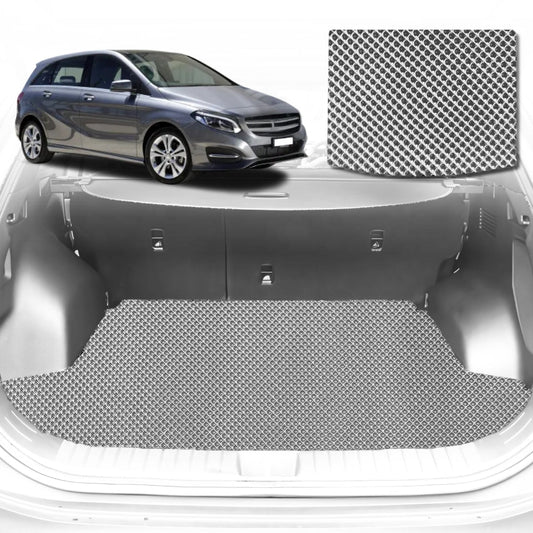 6D Diamond Car Boot Mat for Mercedes-Benz B-Class (W246)2011-2018-Hatch-Cargo Mat-Grey-Outback GT