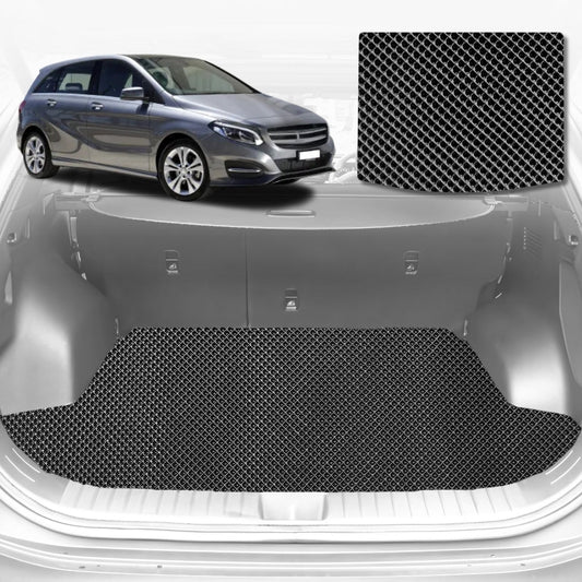 6D Diamond Car Boot Mat for Mercedes-Benz B-Class (W246)2011-2018-Hatch-Cargo Mat-Black-Outback GT