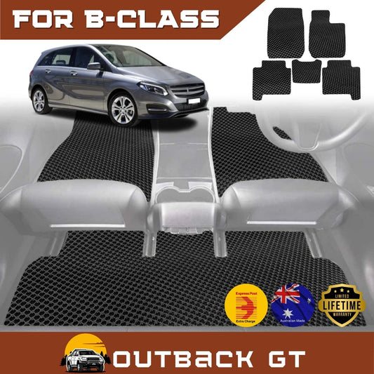 6D Diamond Car Floor Mats for Mercedes-Benz B-Class (W246)2011-2018 Full Set | Heavy Duty Carpet Liner
