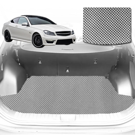 6D Diamond Car Boot Mat for Mercedes-Benz C-class Coupe (W204)2007-2014-Cargo Mat-Grey-Outback GT