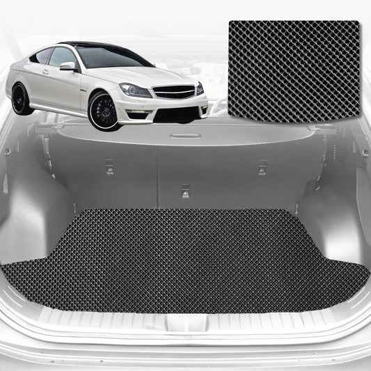 6D Diamond Car Boot Mat for Mercedes-Benz C-class Coupe (W204)2007-2014-Cargo Mat-Black-Outback GT