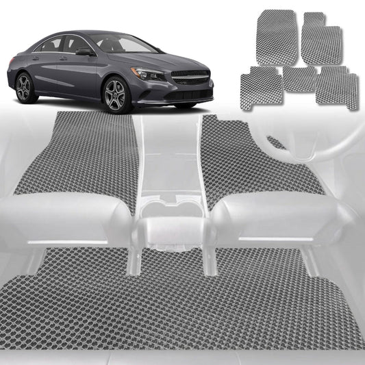 6D Diamond Car Floor Mats for Mercedes-Benz CLA-Class (C117)2013-2019-Full Set-Grey-Outback GT
