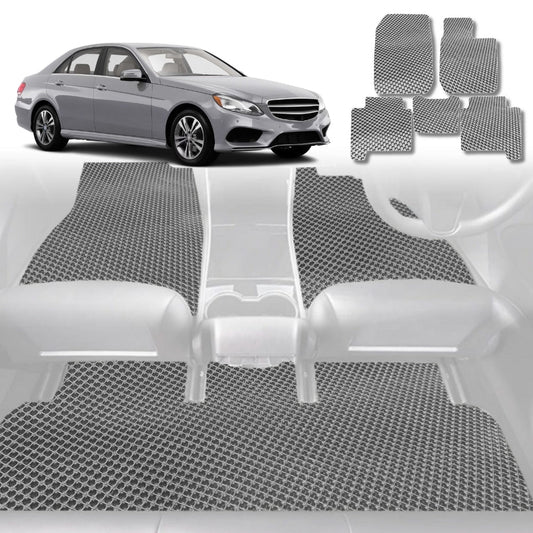 6D Diamond Car Floor Mats for Mercedes-Benz E-Class Sedan (W212)2009-2016-Full Set-Grey-Outback GT