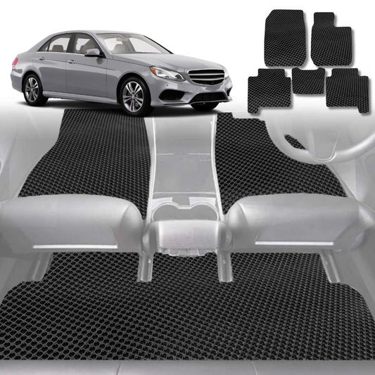 6D Diamond Car Floor Mats for Mercedes-Benz E-Class Sedan (W212)2009-2016-Full Set-Black-Outback GT
