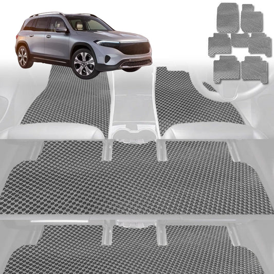 6D Diamond Car Floor Mats for Mercedes-Benz EQA SUV 2021-Current-Ultimate Set-Grey-Outback GT