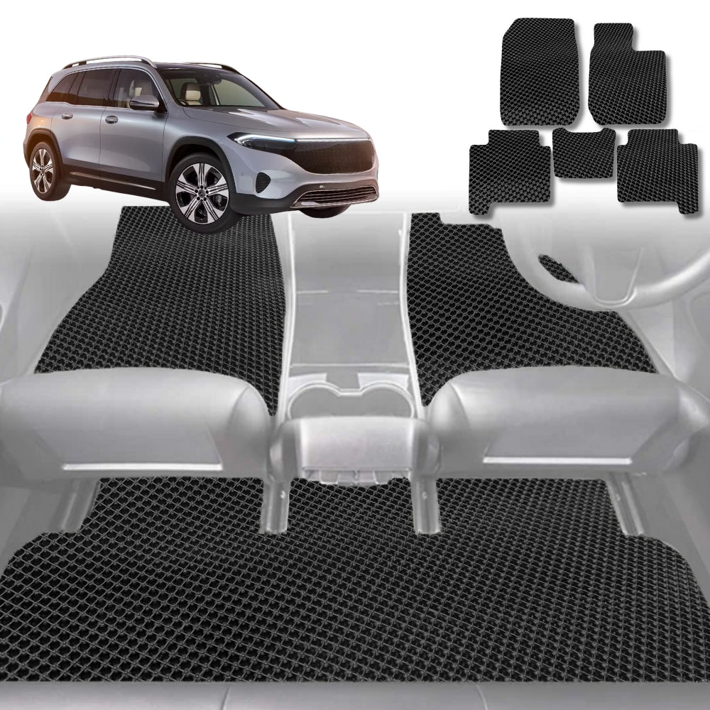 6D Diamond Car Floor Mats for Mercedes-Benz EQA SUV 2021-Current-Ultimate Set-Black-Outback GT
