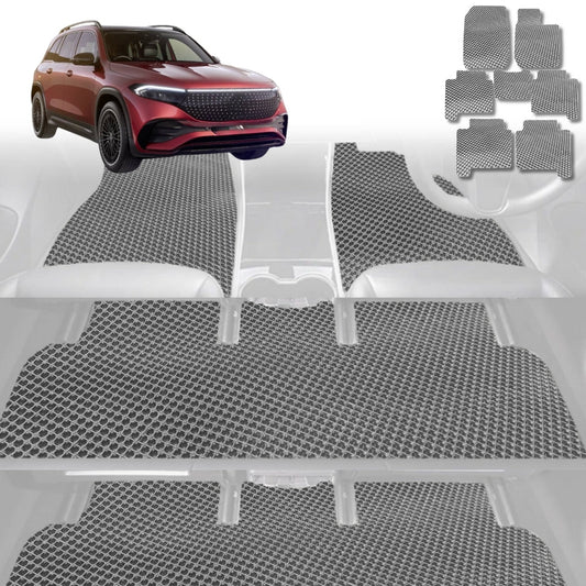 6D Diamond Car Floor Mats for Mercedes-Benz EQB SUV (X243)2022-Current-Ultimate Set-Grey-Outback GT