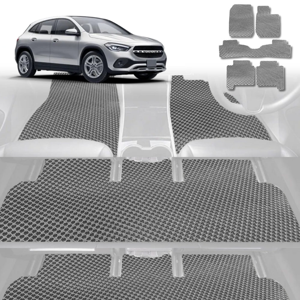 6D Diamond Car Floor Mats for Mercedes-Benz GLE-Class 2020-Current-Ultimate Set-Grey-Outback GT