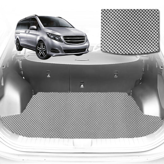 6D Diamond Car Boot Mat for Mercedes-Benz V-Class (3rd Gen, W447)2014-Current-Cargo Mat-Grey-Outback GT