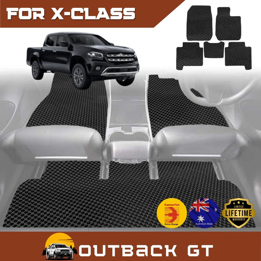 6D Diamond Car Floor Mats for Mercedes-Benz X-Class Ute2017-2021 Full Set | Heavy Duty Carpet Liner