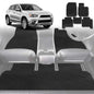 6D Diamond Car Floor Mats for Mitsubishi ASX 2010-Current-Full Set-Black-Outback GT