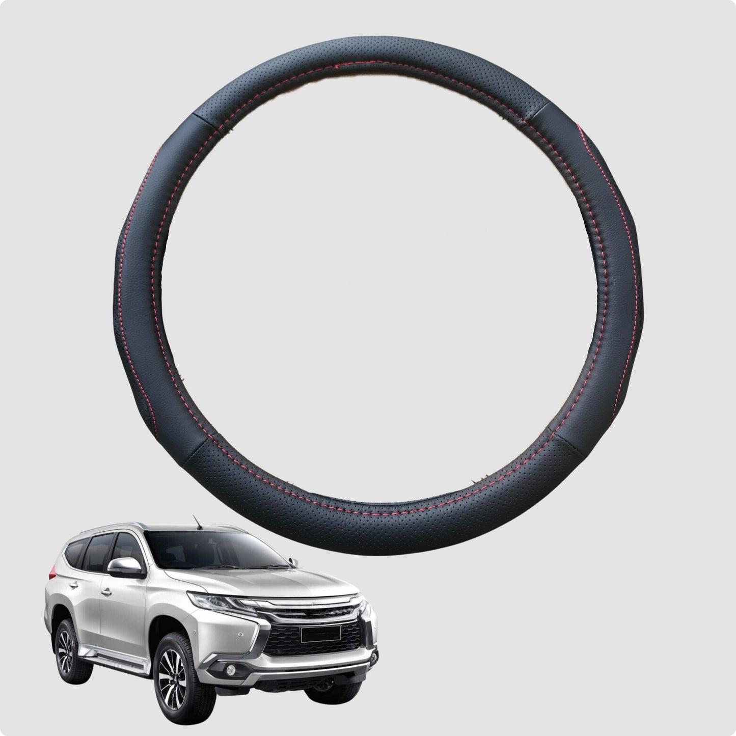 Steering Wheel Cover for Mitsubishi Challenger 2008-2016 38CM Leather | Circle