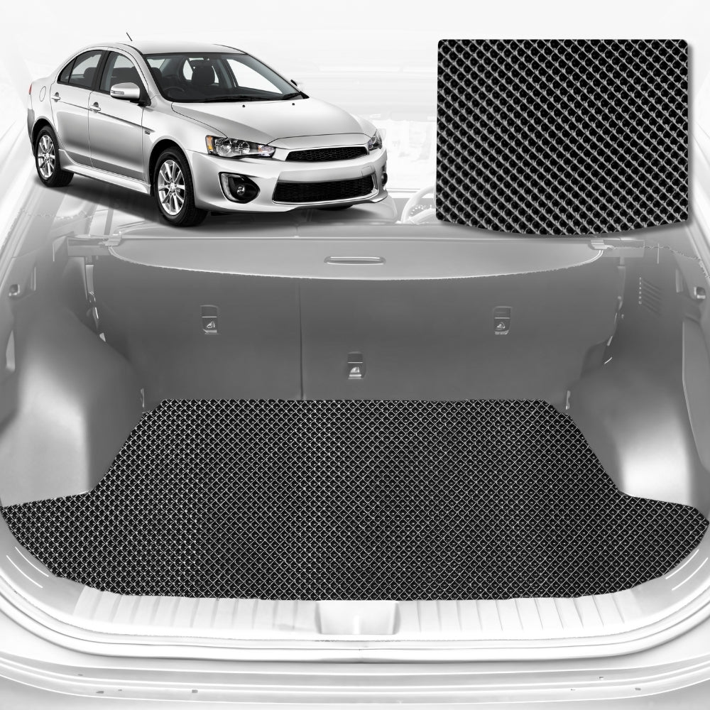 6D Diamond Car Boot Mat for Mitsubishi Lancer Manual (CJ)2007-2017-Cargo Mat-Black-Outback GT